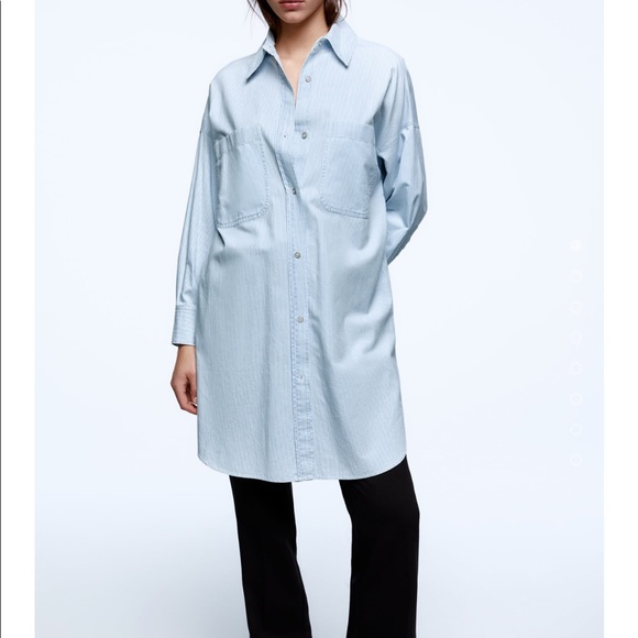 Zara Stripped Shirt Dress - Picture 2 of 9